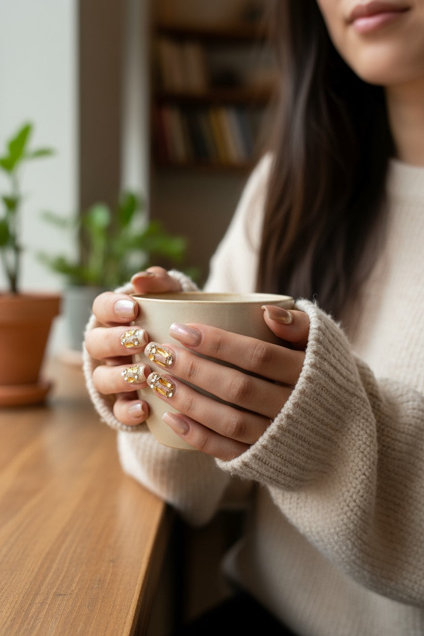 Chrome Luxe Press-On Nails – Mirror Shine Square Nail Set | Reusable Luxury Finish