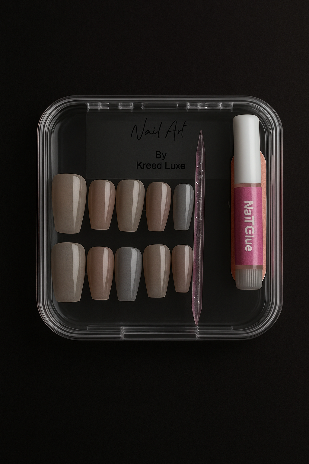 Choc-Fonte Square Press-On Nails – Rich Chocolate Luxury Nail Set | Reusable Gel Finish