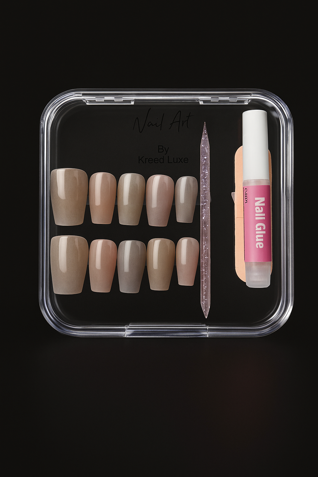 Choc-Fonte Square Press-On Nails – Rich Chocolate Luxury Nail Set | Reusable Gel Finish