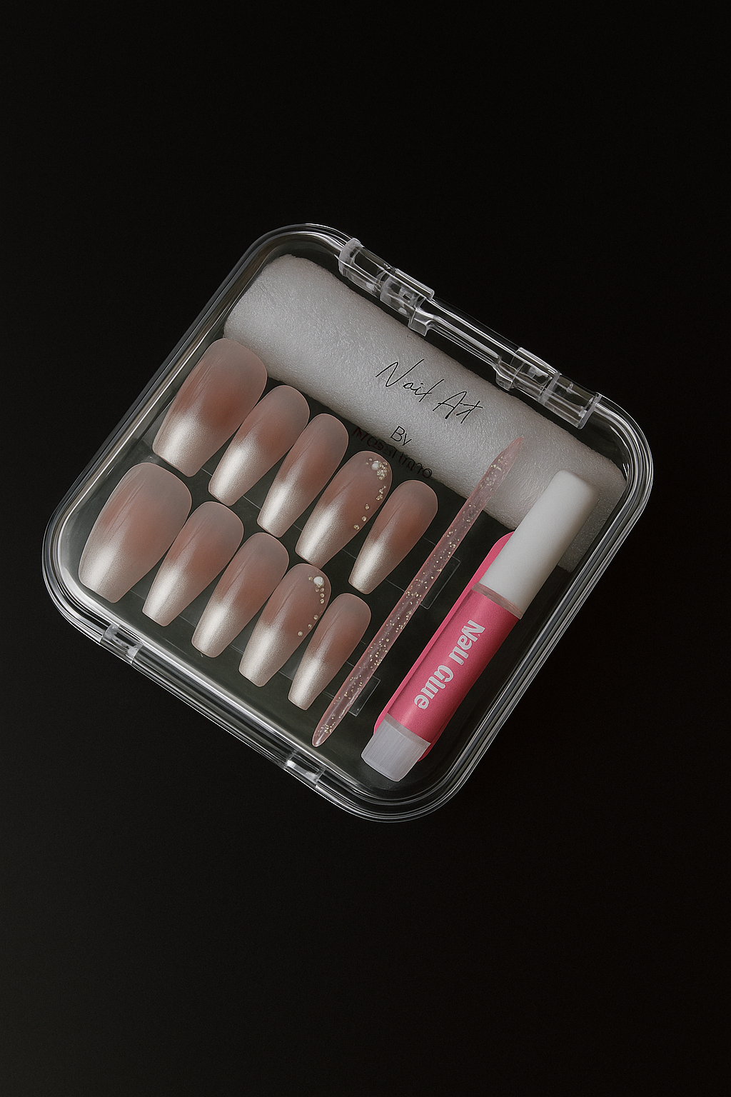 Soft Peach Square Press-On Nails – Elegant Nude Luxury Nail Set | Reusable Gel Finish