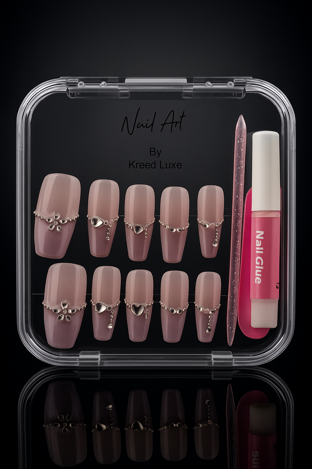 Purple Crystal Press-On Acrylic Nails – Luxury Nail Set | Reusable Gel-Look Finish