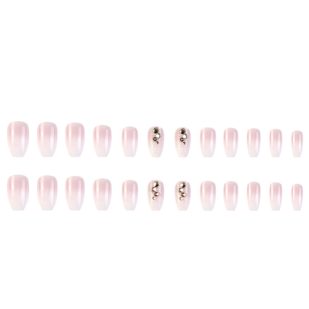 Autumn & Winter Rhinestone French Tip Press-On Nails – Seasonal Luxury Nail Set | Reusable