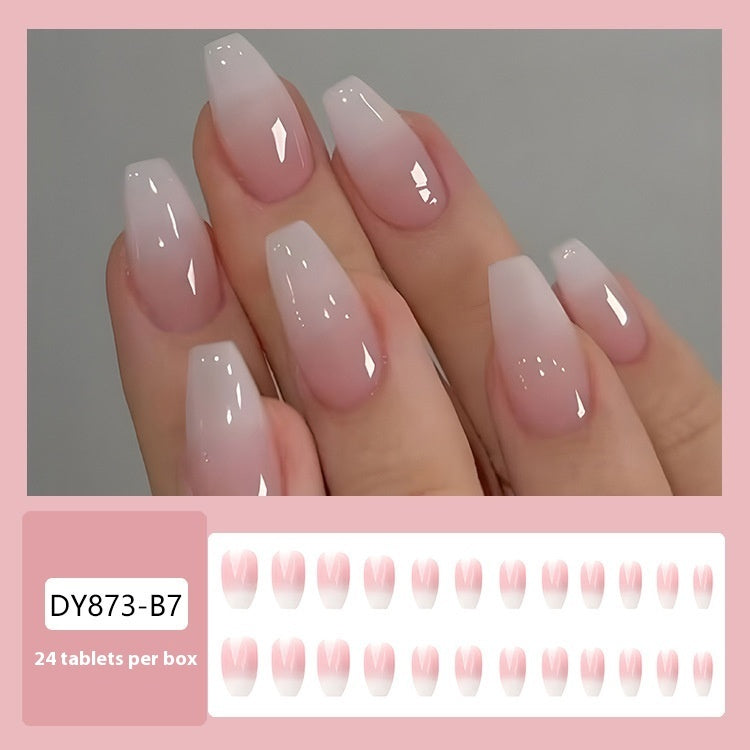 Gentle Sweet French Girl Press-On Nails – Classic Nude & White French Tip Set | Reusable Luxury Finish