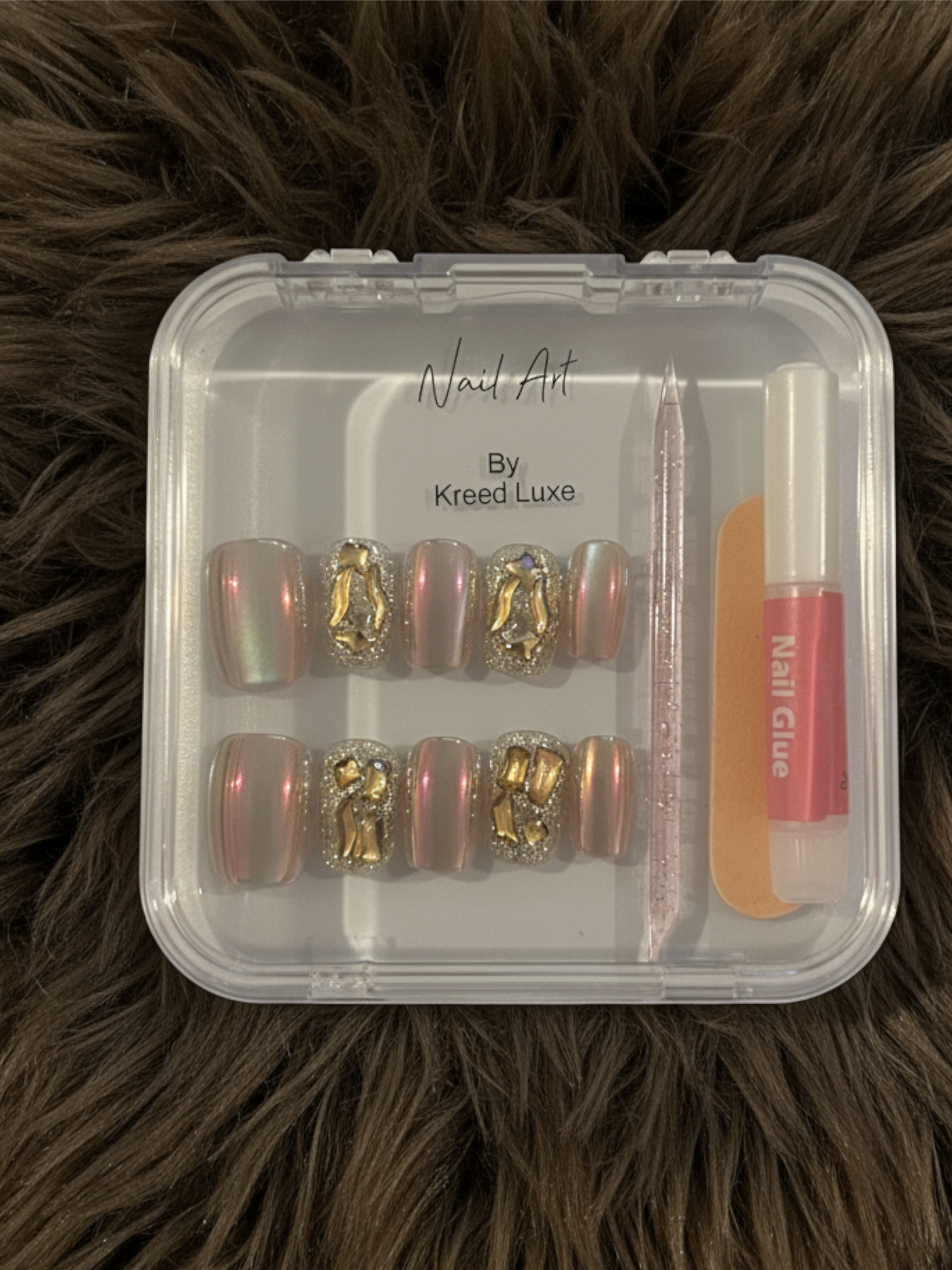 Chrome Luxe Press-On Nails – Mirror Shine Square Nail Set | Reusable Luxury Finish