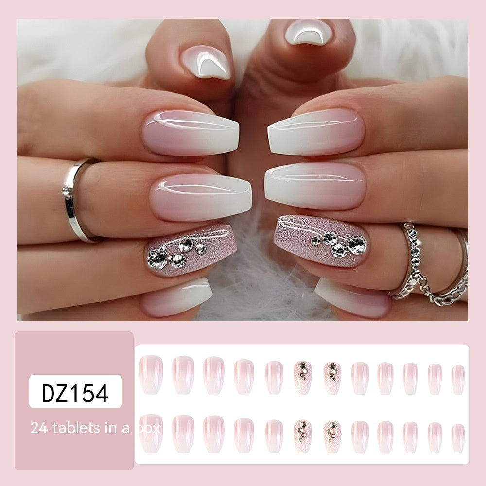 Autumn & Winter Rhinestone French Tip Press-On Nails – Seasonal Luxury Nail Set | Reusable
